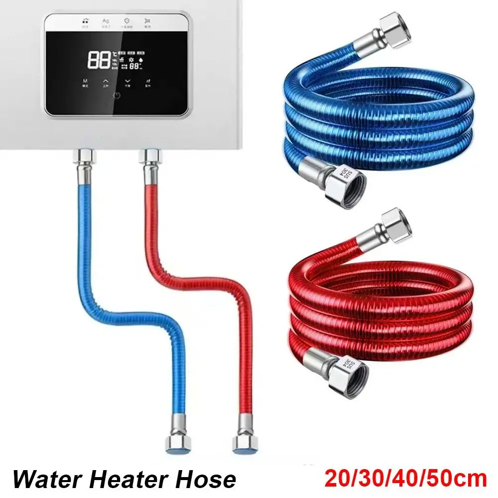 1Pcs Durable 20/30/40/50cm Water Heater Hose Cold/Hot Handheld Corrugated Pipe 304 Stainless Steel Universal Shower Head Hose