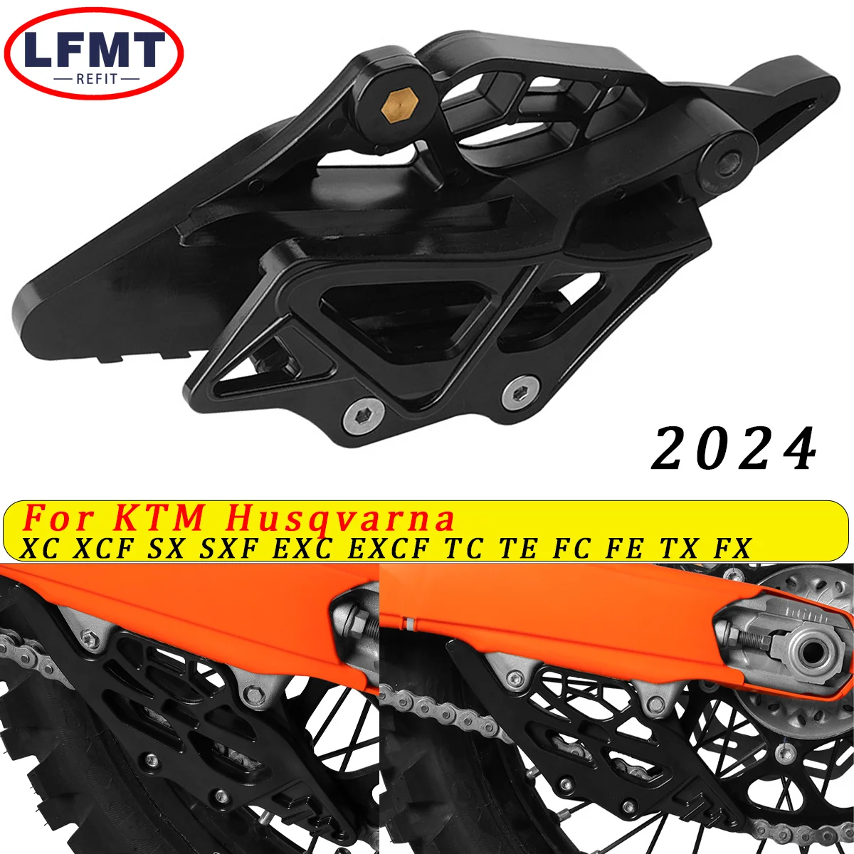 

For KTM EXC EXCF XC XCF SX SXF Husqvarna TC TE FC FE TX FX 125 250 300 350 450 500 2024 Motorcycle Rear Chain Guide Guard Cover