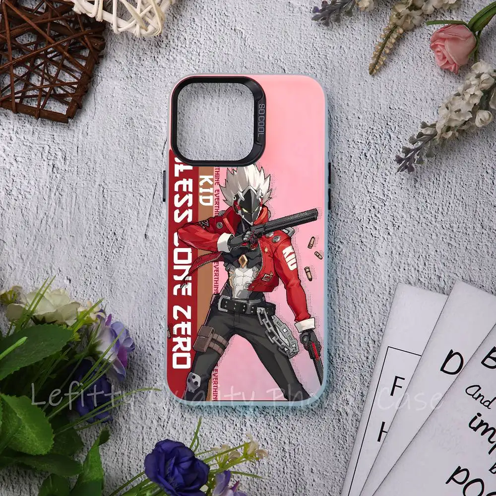 Zenless zona zero jogo caso de telefone para iphone 16 15 14 13 12 11 pro max fosco aurora multicolorido laser metálico gradiente funda