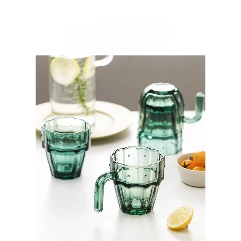 Cup with glass Household stacked cup Green water cup