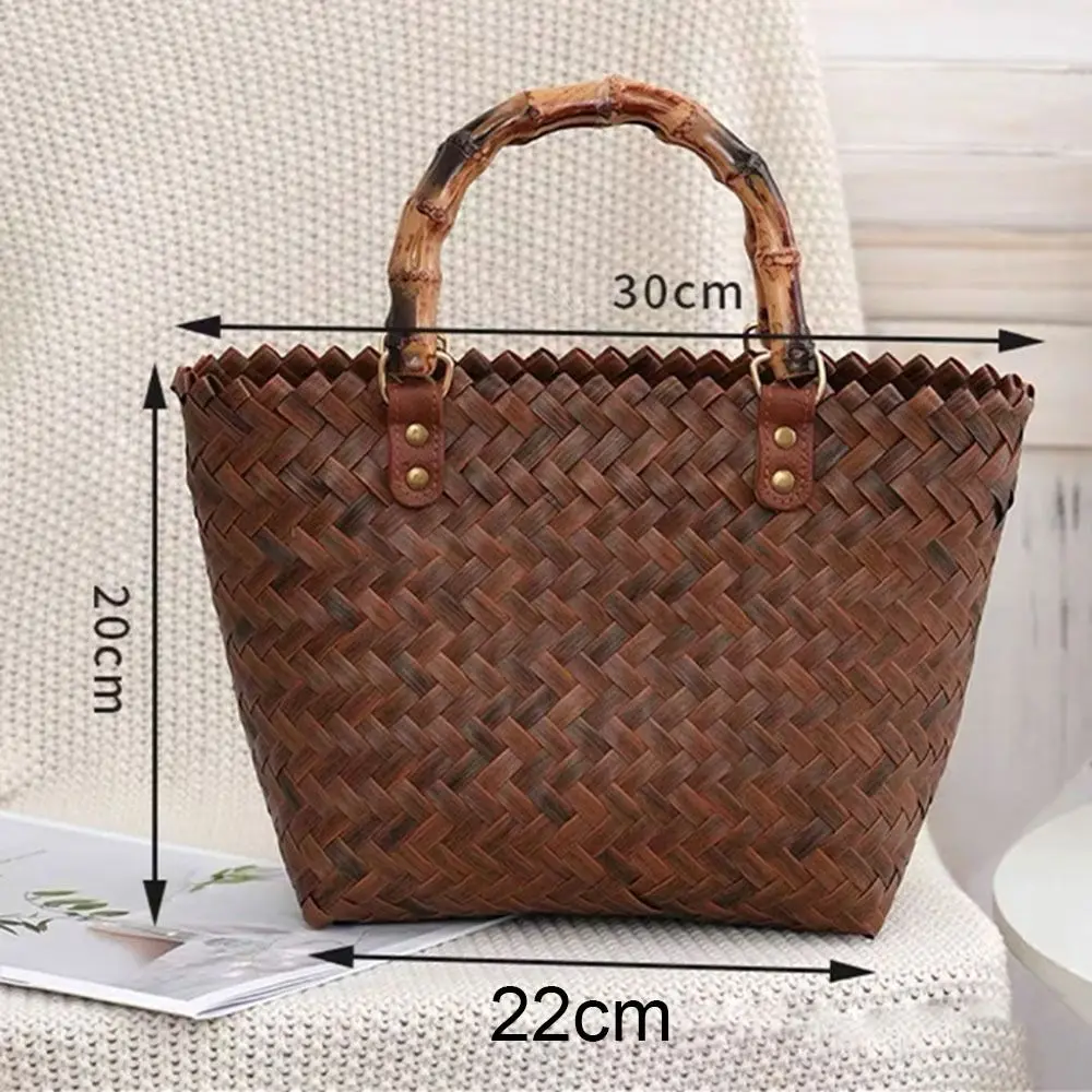 Women Woven Large Capacity Shoulder Bags Crochet Bag Knitting Handbags Female Shopping Tote Bags