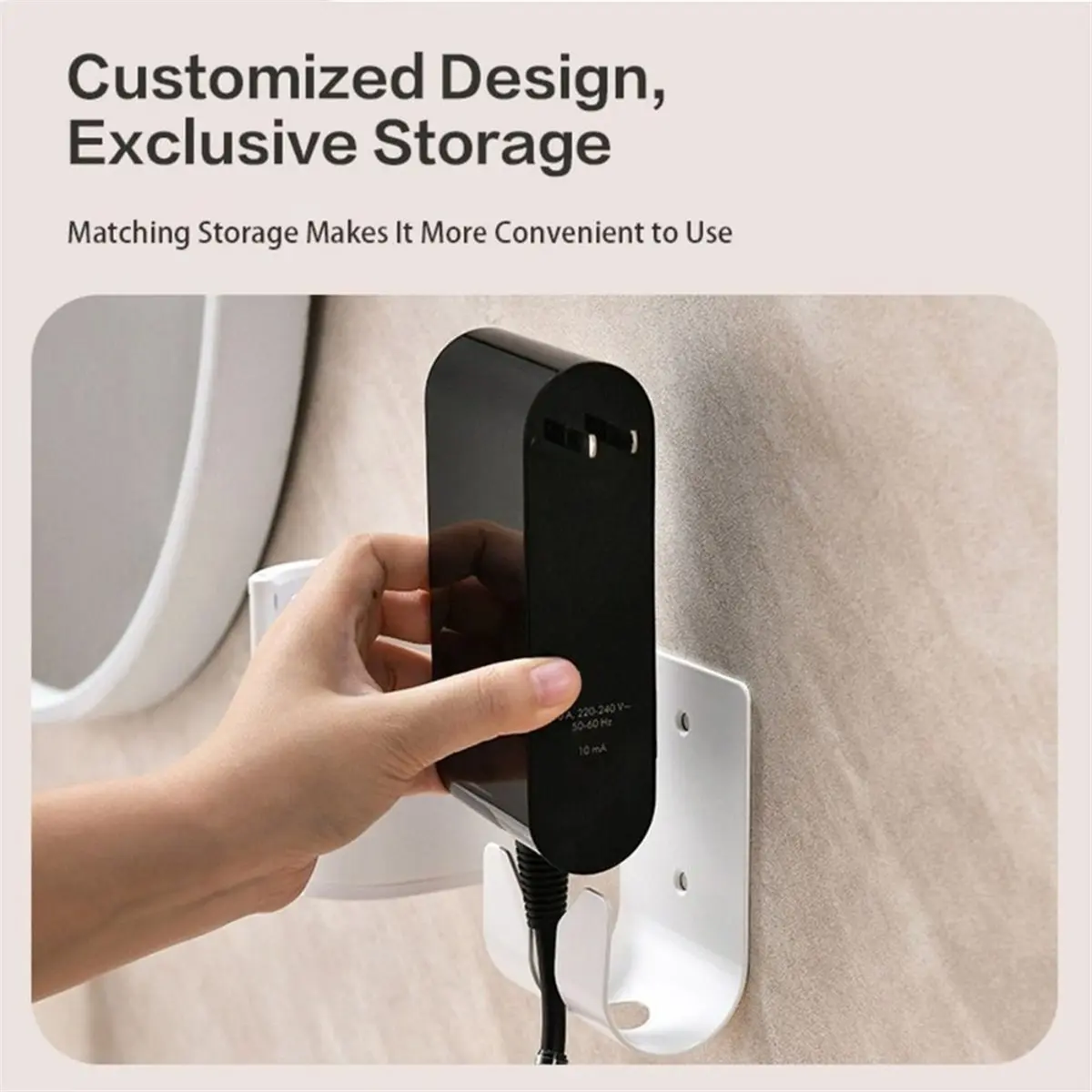 

[MEOF] Многофункциональный органайзер для плойки и выпрямителя для волос, настенный металлический держатель без сверления, полка для хранения для ванной комнаты A