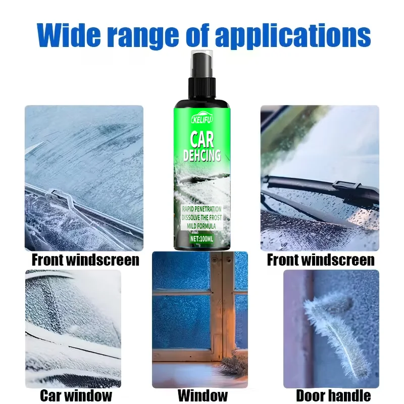 

Комплект спрея для защиты от глазного стекла автомобиля, состоящий от льготного агента. Мгновенно оставляет лед и снег на лобовых стеклах автомобилей, окон,