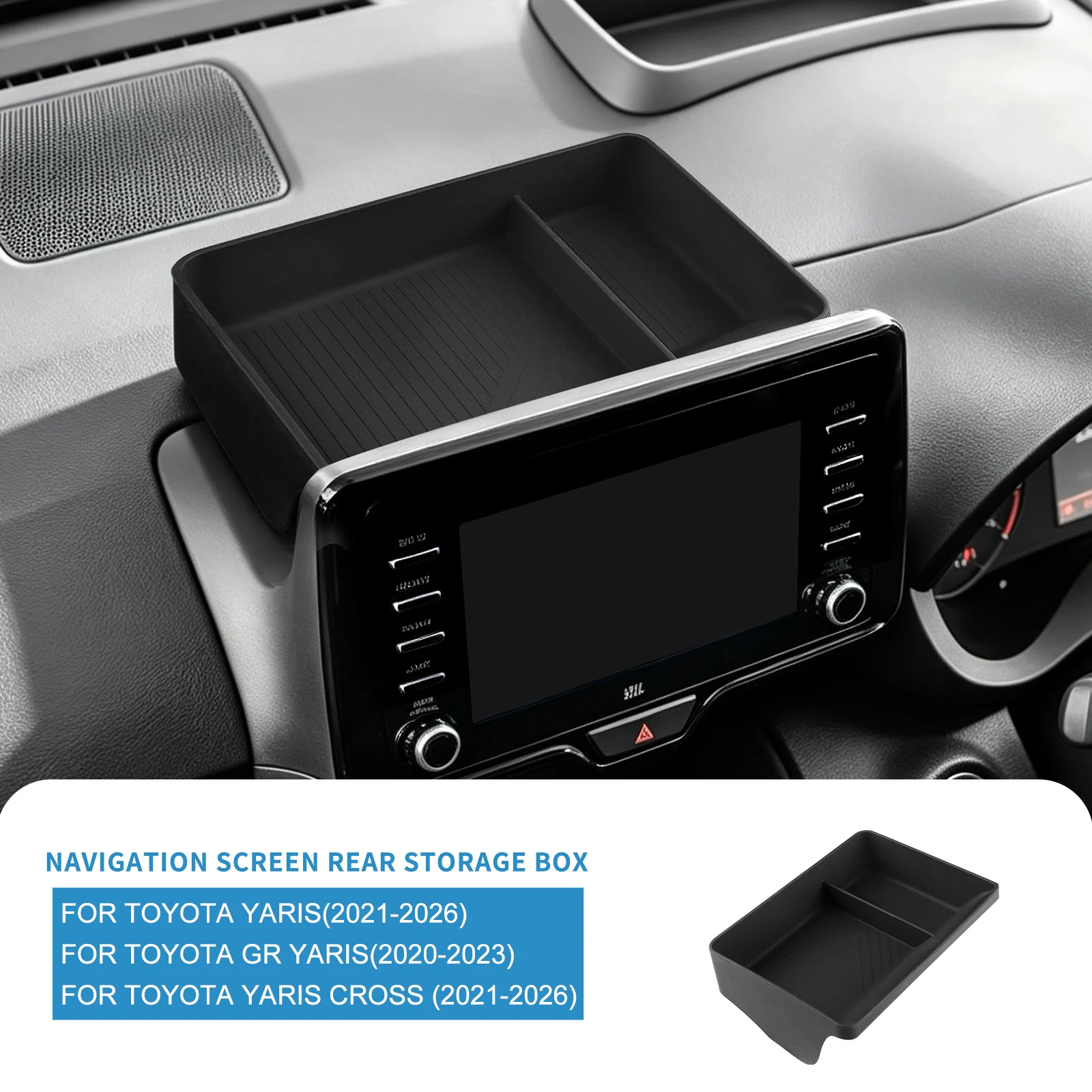 For Toyota Yaris/Yaris Cross 2021 2022 2023 2024 2025 2026 GR Yaris 2020-2023 Car Navigation Screen Rear Storage Box Organizer