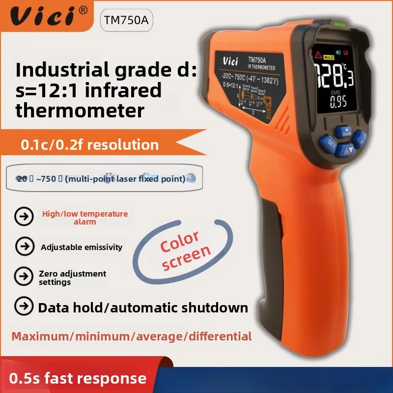 

Измерительный пистолет Ручной инфракрасный промышленный кондиционер на выходе Коммерческий кухонный пистолет для измерения температуры масла