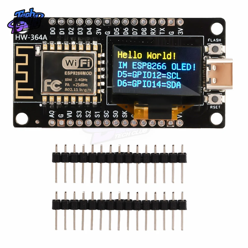 ESP8266 NodeMCU ESP8266 Development Board with OLED Display CH-340 ESP-12E WiFi Module Micro USB for Arduino/Micropython