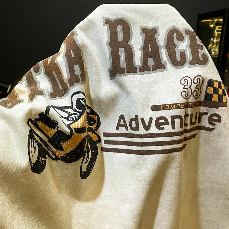 Высококачественная и крутая повседневная мужская футболка в стиле ретро с короткими рукавами, летние модные брендовые свободные топы с короткими рукавами и принтом