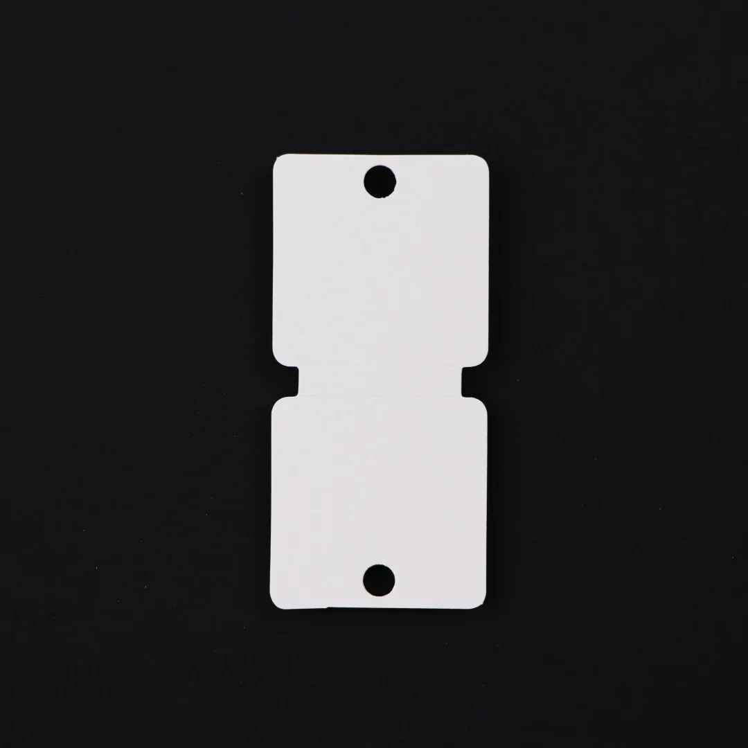 50 Uds. Tarjeta de cabecera cuadrada doblada en blanco blanco para collar pulsera con cuentas embalaje de papel cartón suministros de joyería DIY