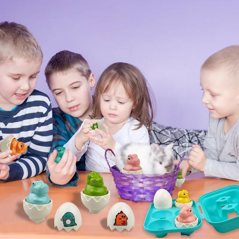 6pcs Baby Montessori Smart Egg Pairing Educational Toys Creative Dinosaur Eggs Color Shape Matching Fun Interaction Toy Gifts
