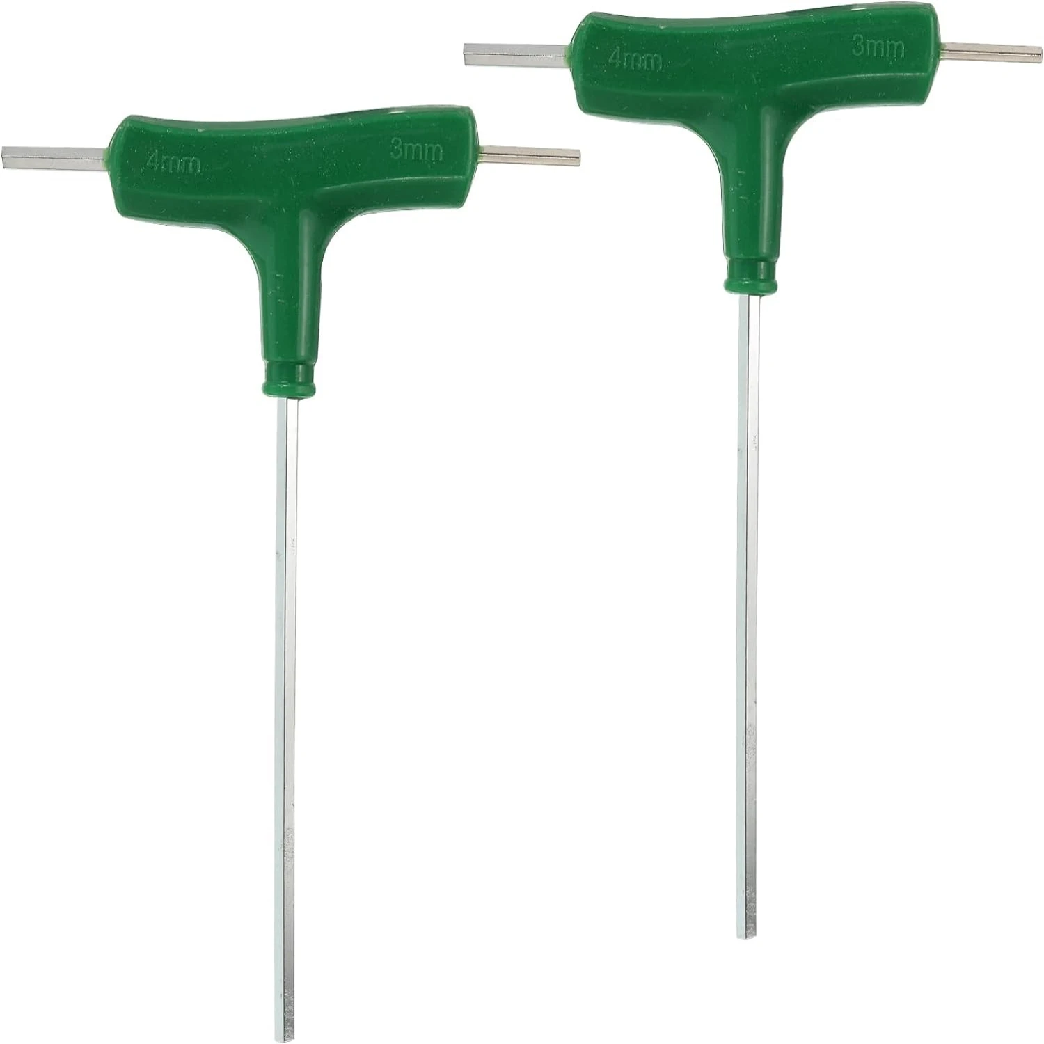 

High-Quality Green 4 Pack Dual Male Ends Three-Way T-Handle Hex Key Wrench Set for Chainsaw Removal Task, Includes 3mm&4mm Hexag
