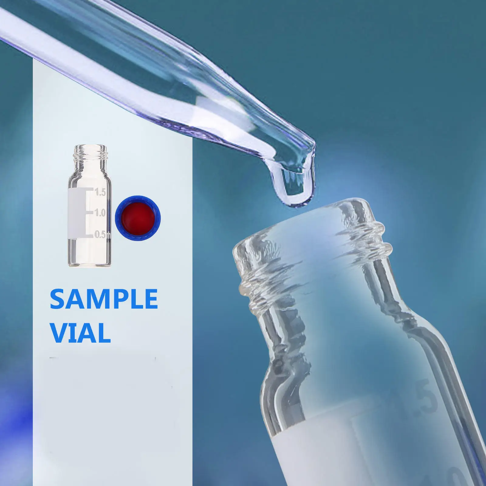 100Pcs Headspace Sampling Bottle Sturdy Hydrolyzed Glass Clear Lab Vial with Measurement Scale for Essential Oils Powders
