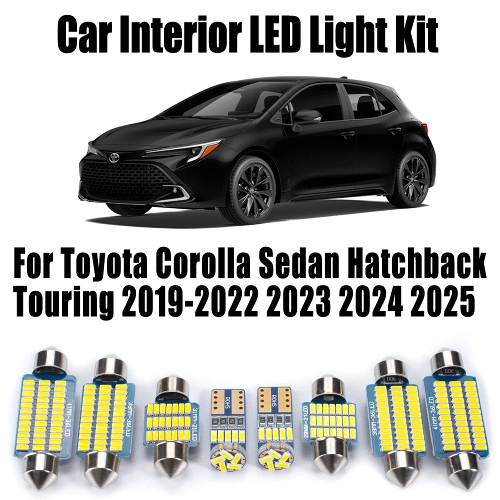 11Pcs Canbus LED Interior Reading Bulbs Map Dome Light Kit For Toyota Corolla Sedan Hatchback Touring 2019-2025 Car Accessories