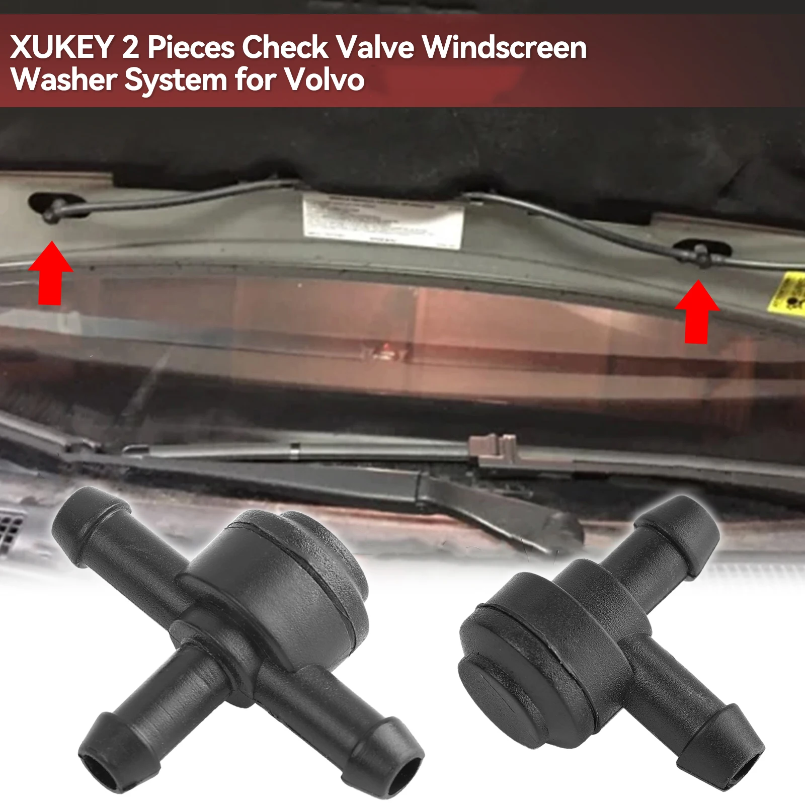 2pcs Front Windscreen Wiper Washer Valve T L Type For Volvo C30 S60 V40 V70 XC90 UK Car Exterior Accessories