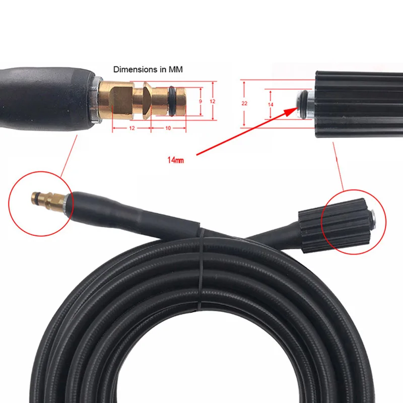 Pressure Washer Hose Quick Connection High Pressure Water Cleaning Hose Pipe Cord Car Washer Extension Hose For Karcher K2-K7
