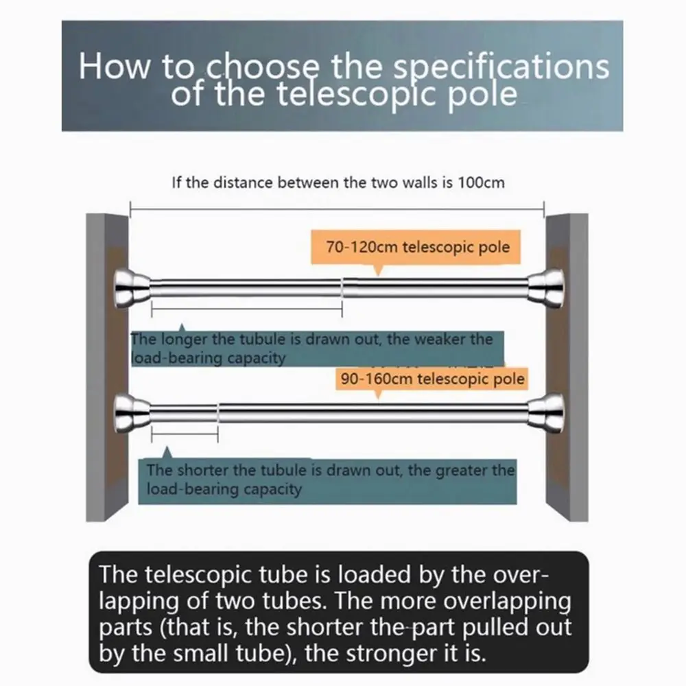متعددة الوظائف للتمديد قضيب قابل للتعديل الفولاذ المقاوم للصدأ الستار تلسكوبي القطب المنزلية معلقة قضيب الحمام المنتج 35-80 سنتيمتر