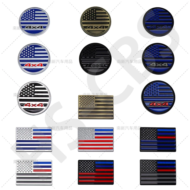 

3D Metal American Flag 4X4 Stickers Decal Emblem Car Door Fender Logo 3D US Flag Badge Motorcycle Auto Body Decorative Sticker