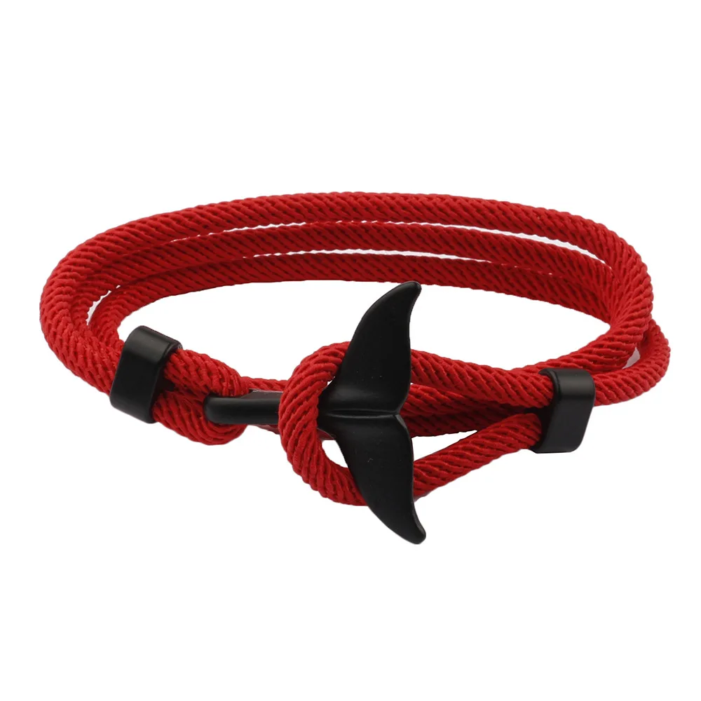 Milan line marine series anchor style bracelets whale tail bracelets year couple red hand rope