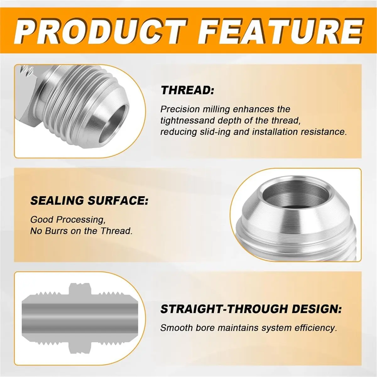 

【AT48】 НОВЫЙ гидравлический адаптер для шлангов, 1/2" (наружная резьба) - 1/2" (наружная резьба), 37 ° Фитинг прямой соединительный Flare Straight Union - 10 шт.