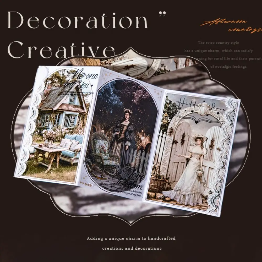 Afternoon Countryside Rural Landscape Adhesive Tapes Adhesive Backing Retro Decorative Sticker Scrapbooking DIY Sticker
