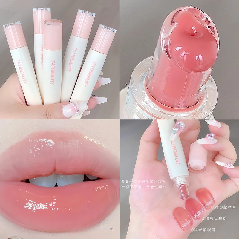 TATIBEAUTY Lip Jelly Essence nawilżająca szminka błyszczyk błyszczyk lustrzany błyszczyk szminka delikatny różowy makijaż studencki