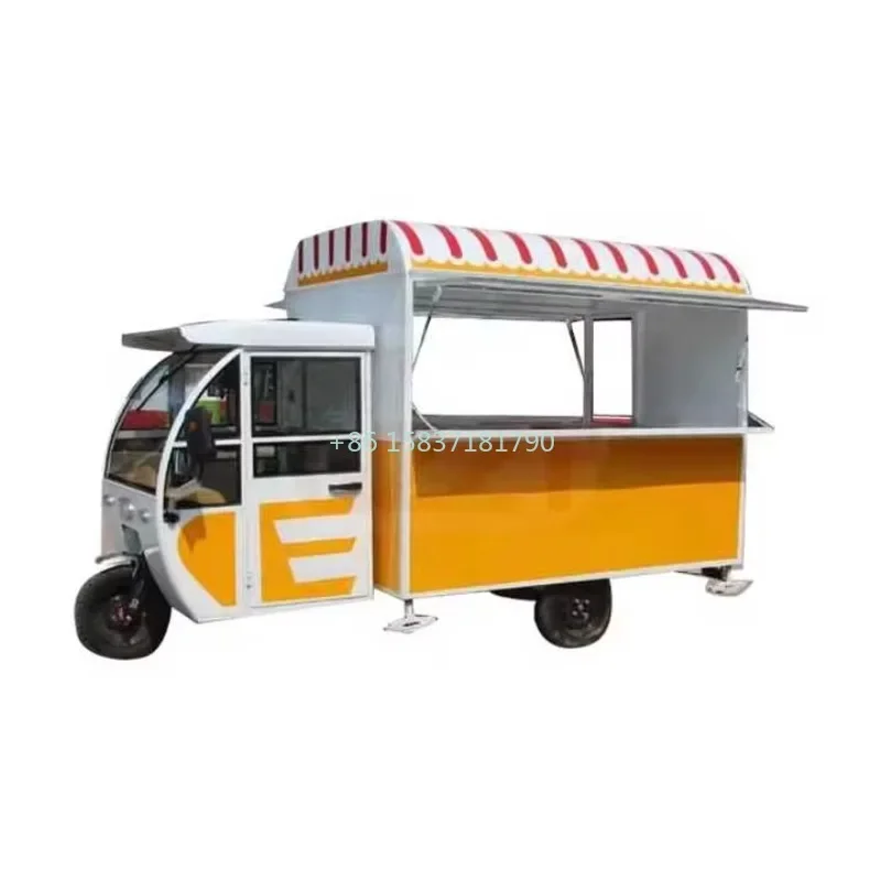 New Fashion Food Truck Trailer Machine Ice Cream Electric Three Wheel Dining Car Barbecue Food Truck Trailer Machine for Canada