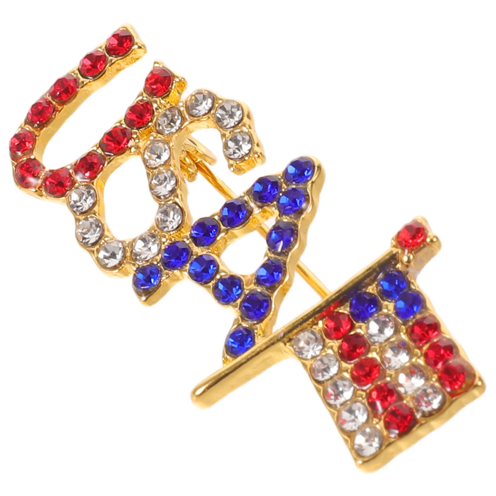 Independence Day Pin Usa Flag Brooch Rhinestone American Flag Jewelry 1776-2026 Commemorative Badge Veterans Fourth of July