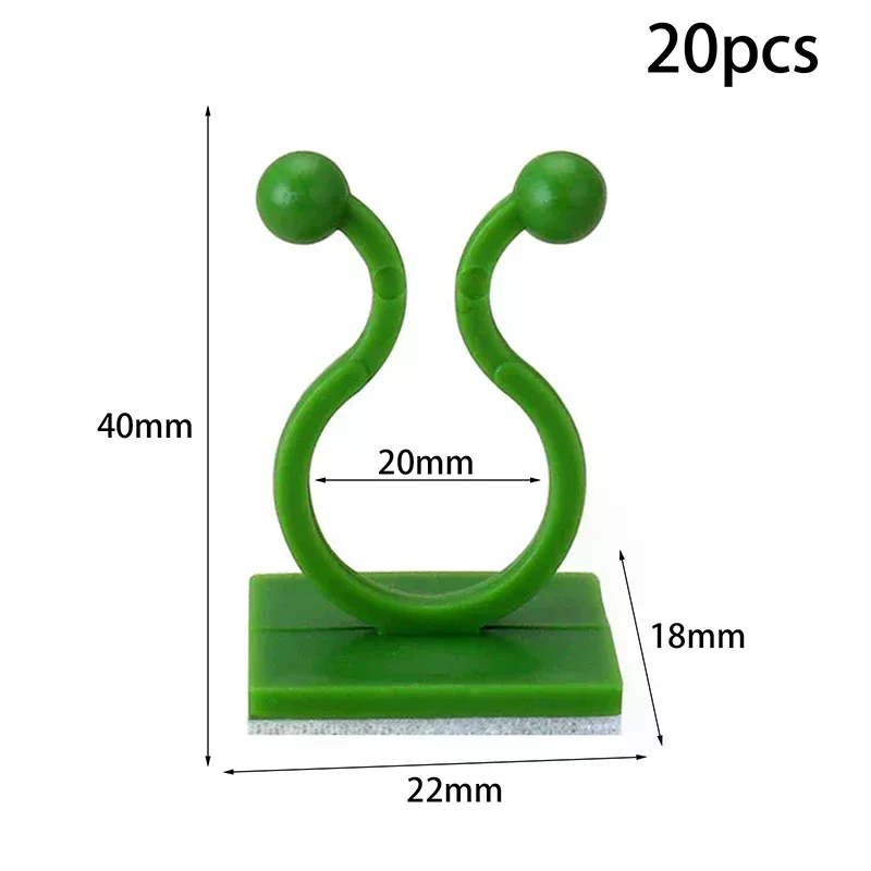 20pcs Home Garden Plant Climbing Wall Fixture Clips Rattan Vine Fixer Self-Adhesive Plant Climbing Wall Fixed Buckle Hook
