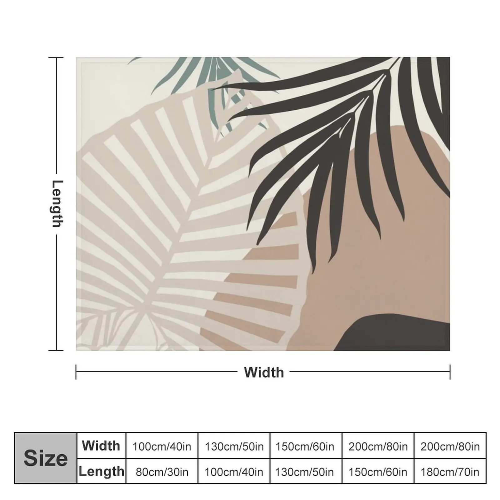 Minimal Tropical Palm Leaf Finesse #1 #tropical #decor #art Throw Blanket Soft Big anime Soft Plaid Hair Blankets