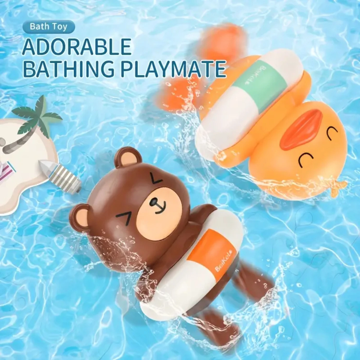 Entertaining and Educational Backstroke Animals Bath Toy for Babies and Kids - Perfect for Bathtime Fun and Water Play