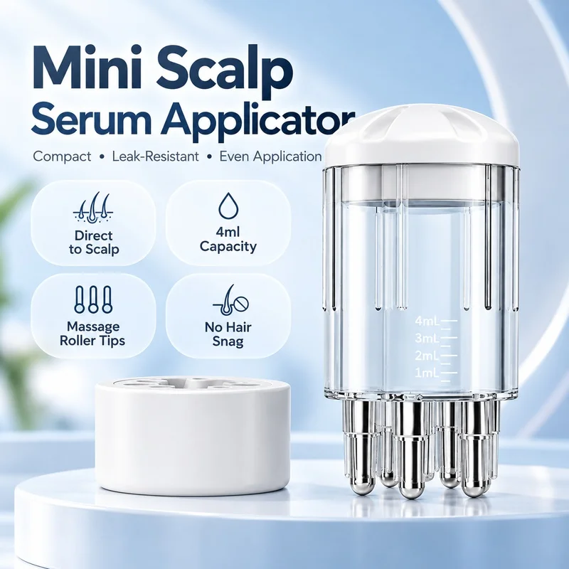4ml Scalp Serum Applicator Roller Massage Comb Hair Root Liquid Dispenser Leak-Resistant Portable Hair Care Tool