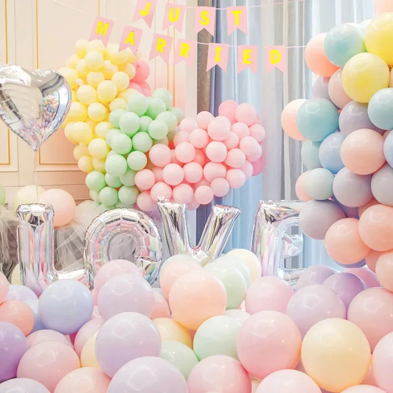 100Pcs 5/10/12inch Pastel Latex Colorful Balloon Macaron Pink Blue Balloon Arch Wedding Birthday Party Baby Shower Decoration