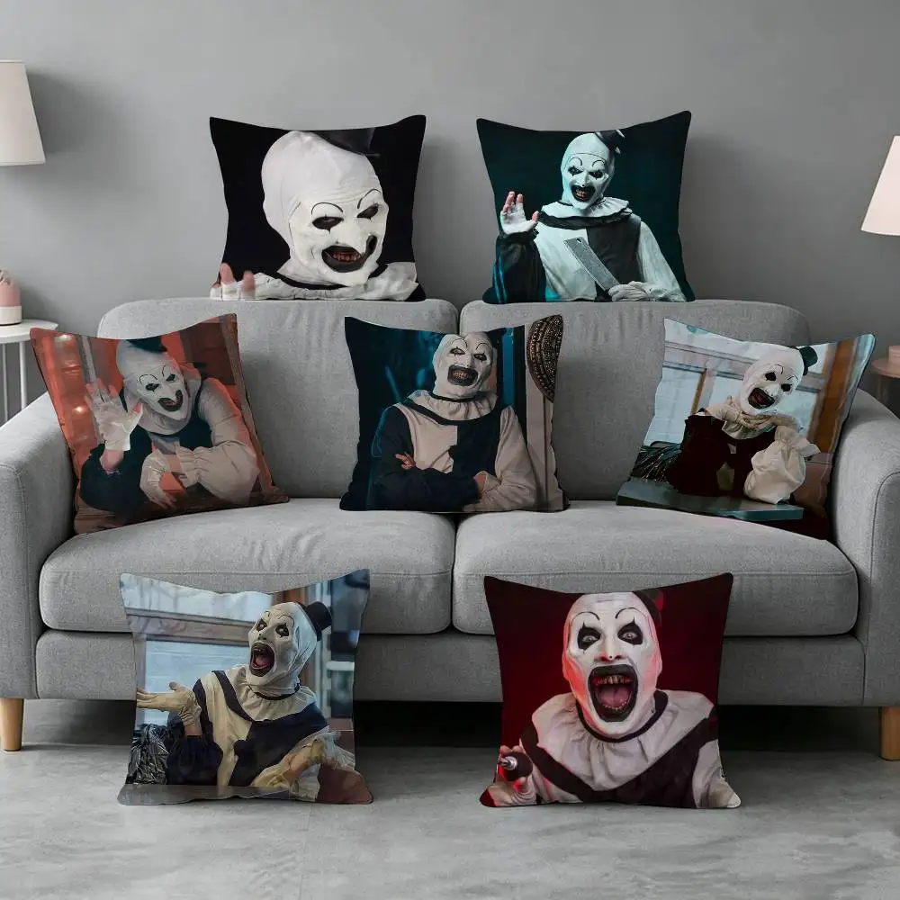 Horror Art the Clown Funny-y Pillow cover Soft Microfiber Pillowcase Home Sofa Decor Surprise Decorative printed.