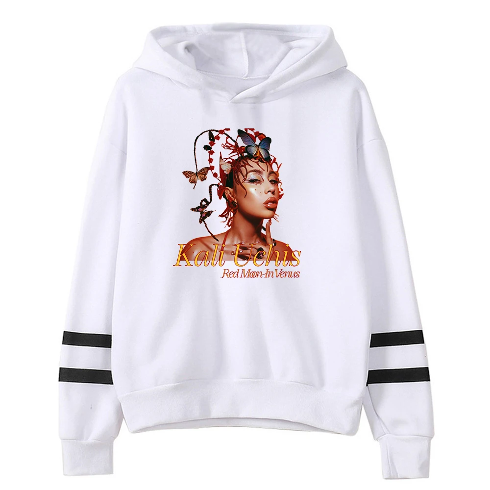 Kali Uchis Hoodie bulan merah di Venus Album 2023 dunia Tour tanpa saku bar paralel lengan Streetwear Wanita Pria kaus bertudung