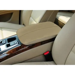 2PCS  PU Leather  Armrest Cover Beige Look Center Console Armrest Cover For BMW E70 X6 E71 2008-2013