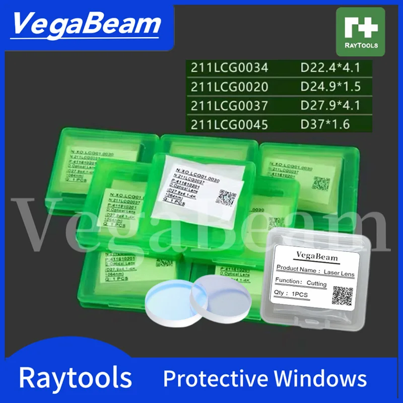 Original Raytools Laser Protective Lens 24.9x1.5 27.9x4.1 37x7 mm Laser Protective Windows for Raytools BMH109 BMH110 BMH111 etc