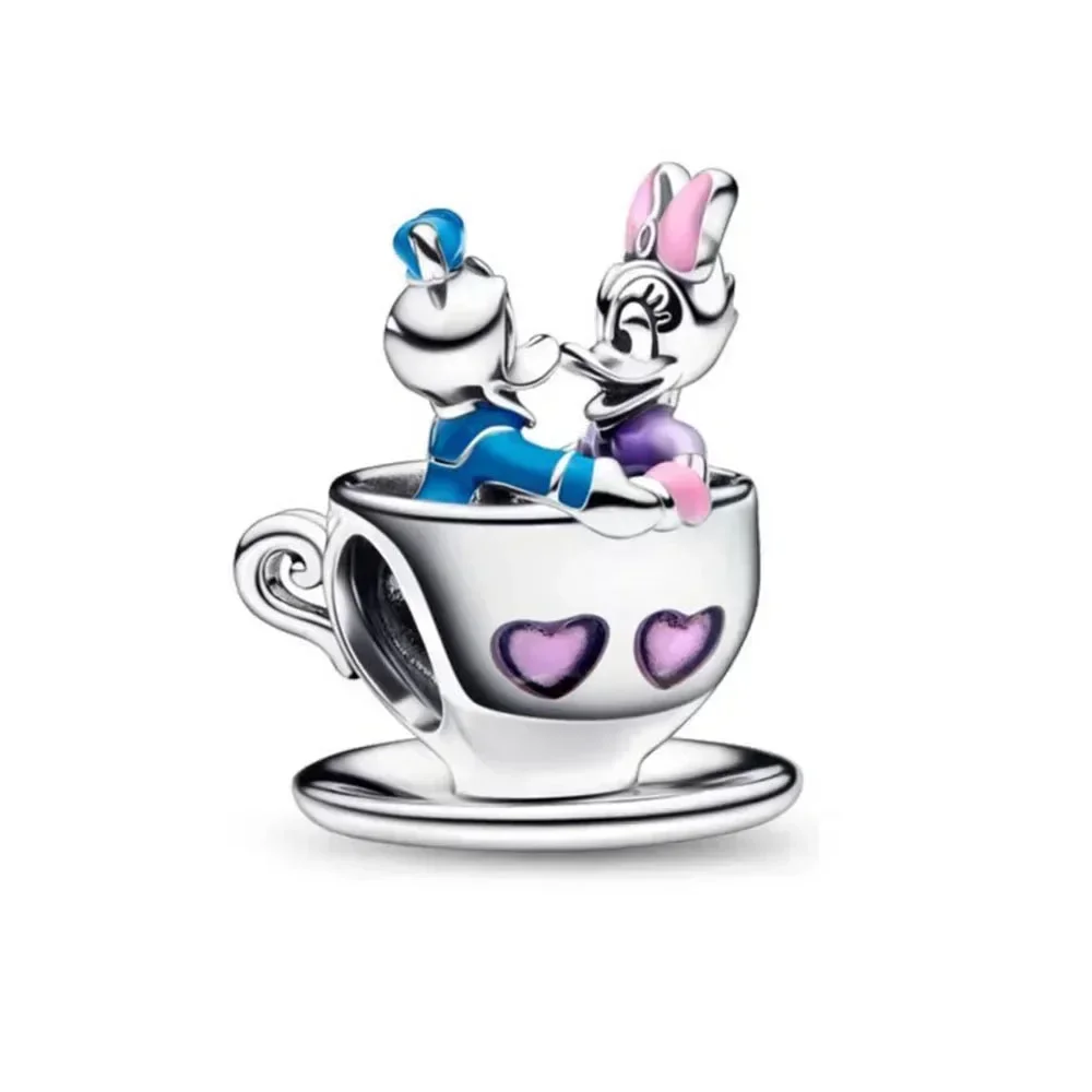 Disney 925 Srebrne koraliki łańcuszkowe Myszka Miki Minnie Charms Pasują do oryginalnych bransoletek Pandora DIY Biżuteria damska Prezenty