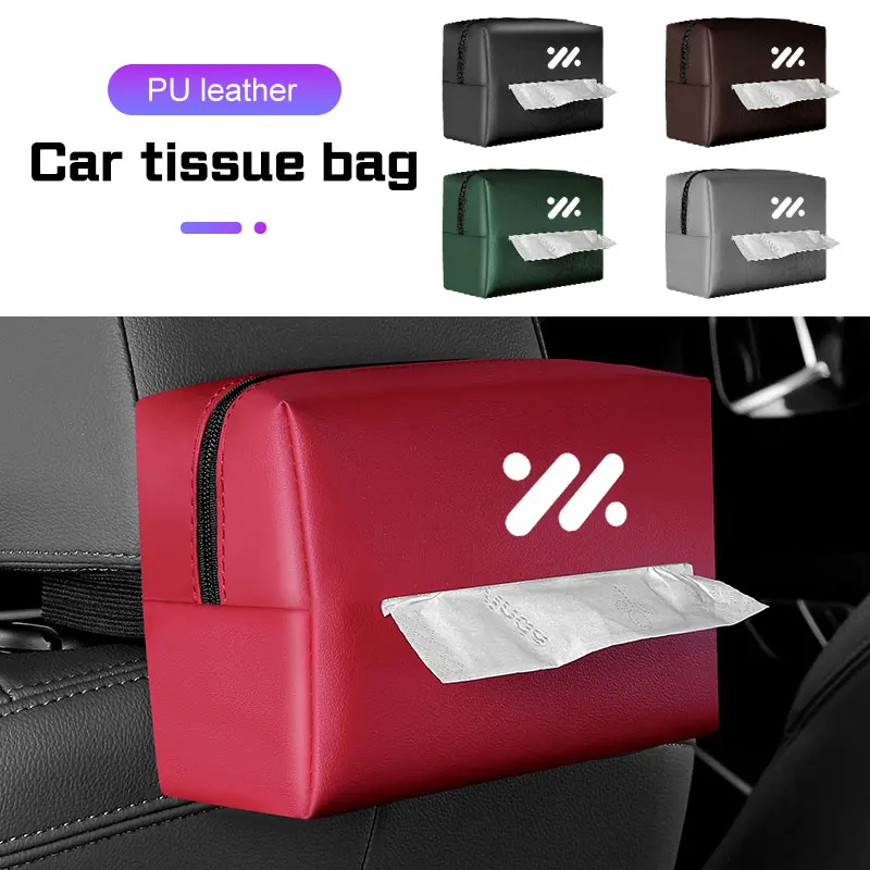 Car Hanger Tissue Box PU Leather For IM Motors MG IM6 IM5 LS7 L7 LS6 L6 Seat Back Napkin Box Armrest Tower Storage Accessories