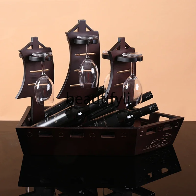 Creative red wine rack European goblet rack wine cabinet ornament