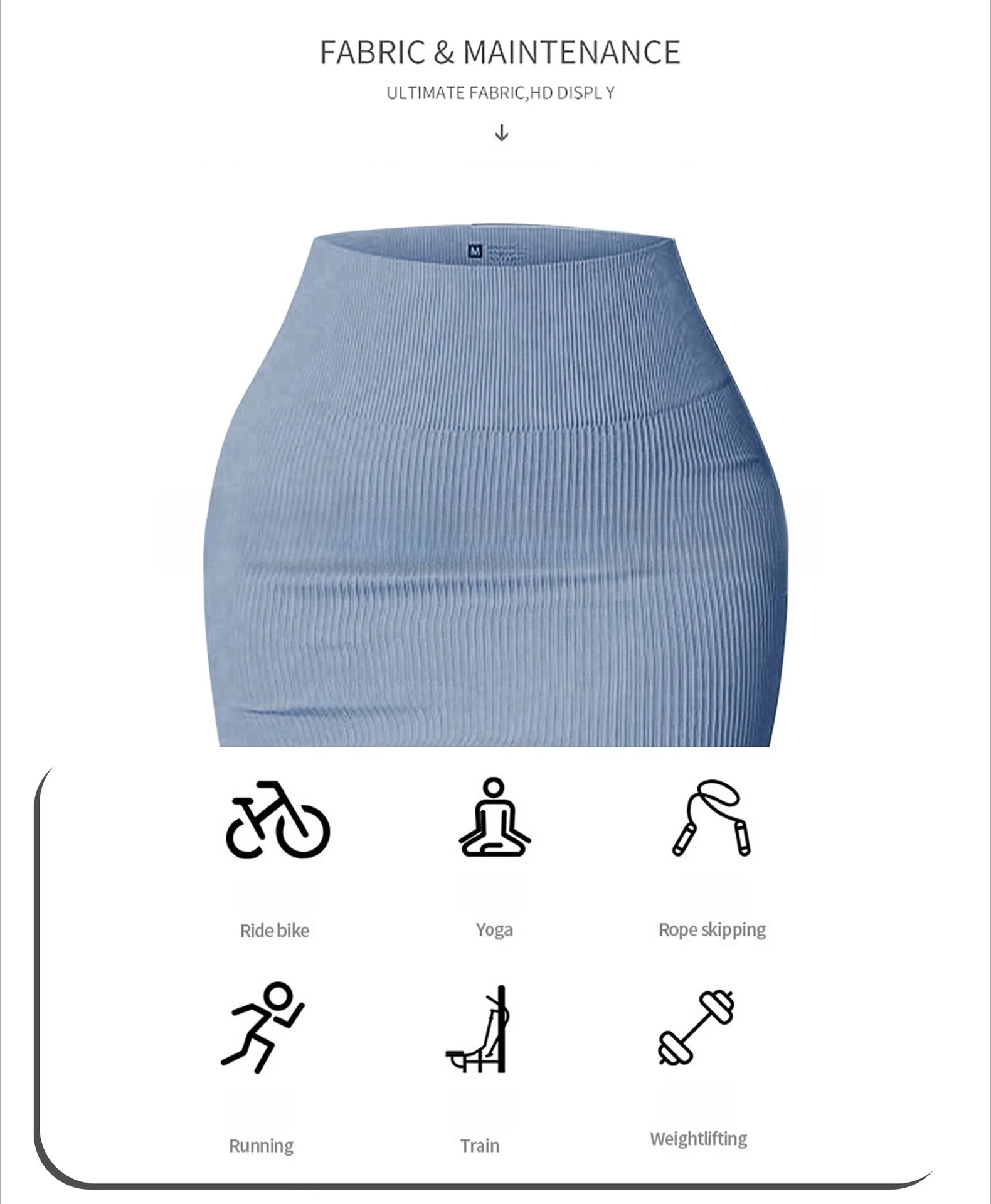 Damen Nahtloser Hochtaillierter Bodycon Minirock Gerippter Dehnbarer Yoga-Rock Lässiger Slim Fit Workout Sommer Po-Lift Kurzrock – Detail 3