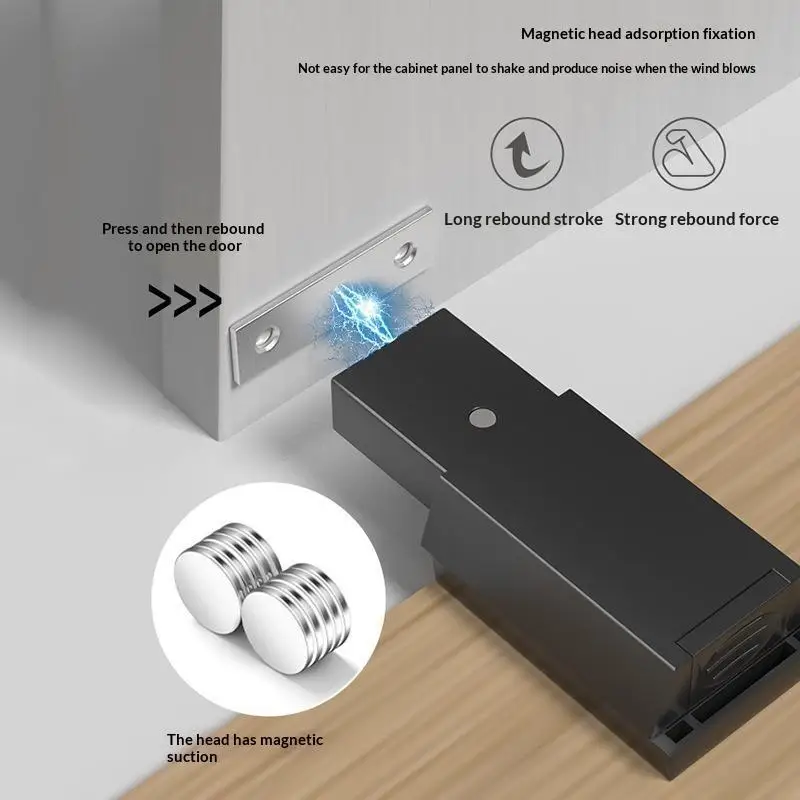 ~Heavy Duty Magnetic Cabinet Door Push Opener Strong Suction High Elastic Rebound For Kitchen Wardrobes Hidden Doors