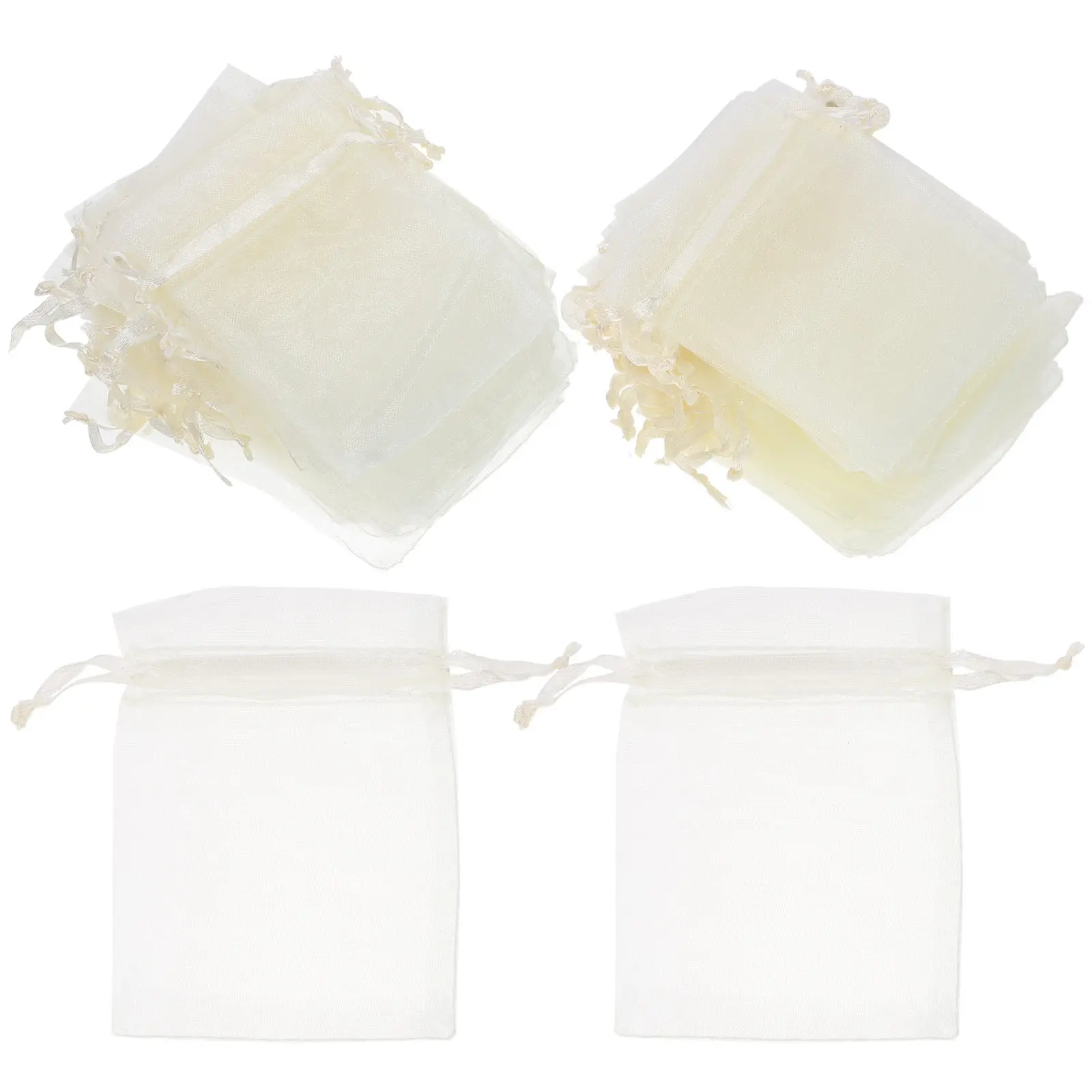 

100 шт. подарочных мешочков: элегантные маленькие мешочки из органзы на завязках, для свадебных сувениров, ювелирных изделий, портативные сетчатые сумки для хранения