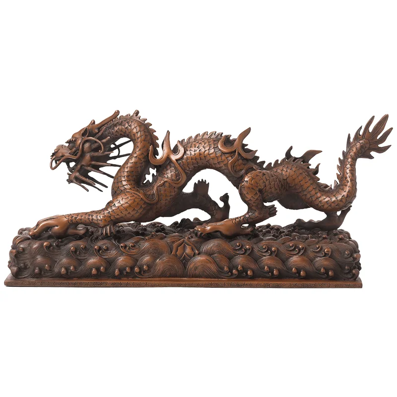 Purple copper dragon ornament home decoration copper handicraft ornament