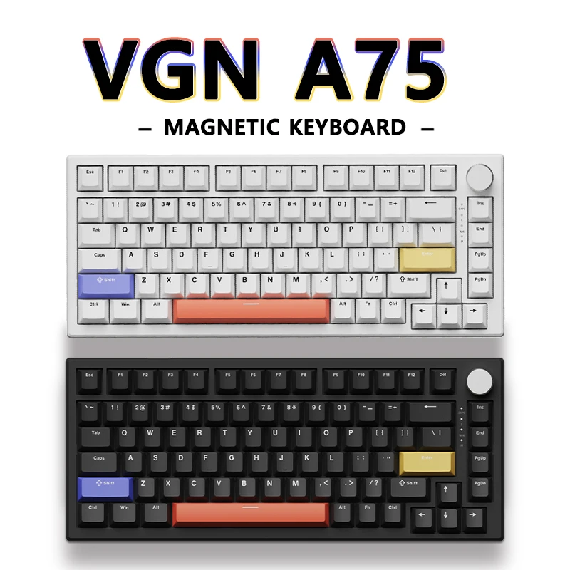 VGN A75 Mechanical Keyboard Magnetic Switch RGB Hotsawp Wired Keyboard 75 keys Esports Gaming Non-contact Gamer Keyboard