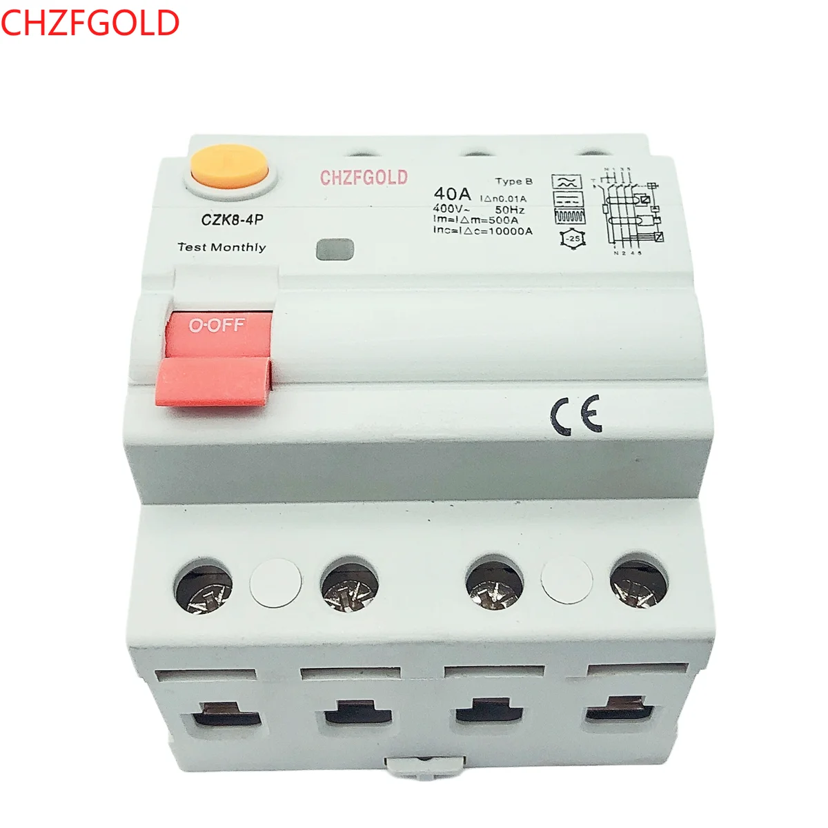 1/6 10KA 4P 3 Phase 400V 16A 20A 40A 30mA TYPE B RCCB for EV Charging Station