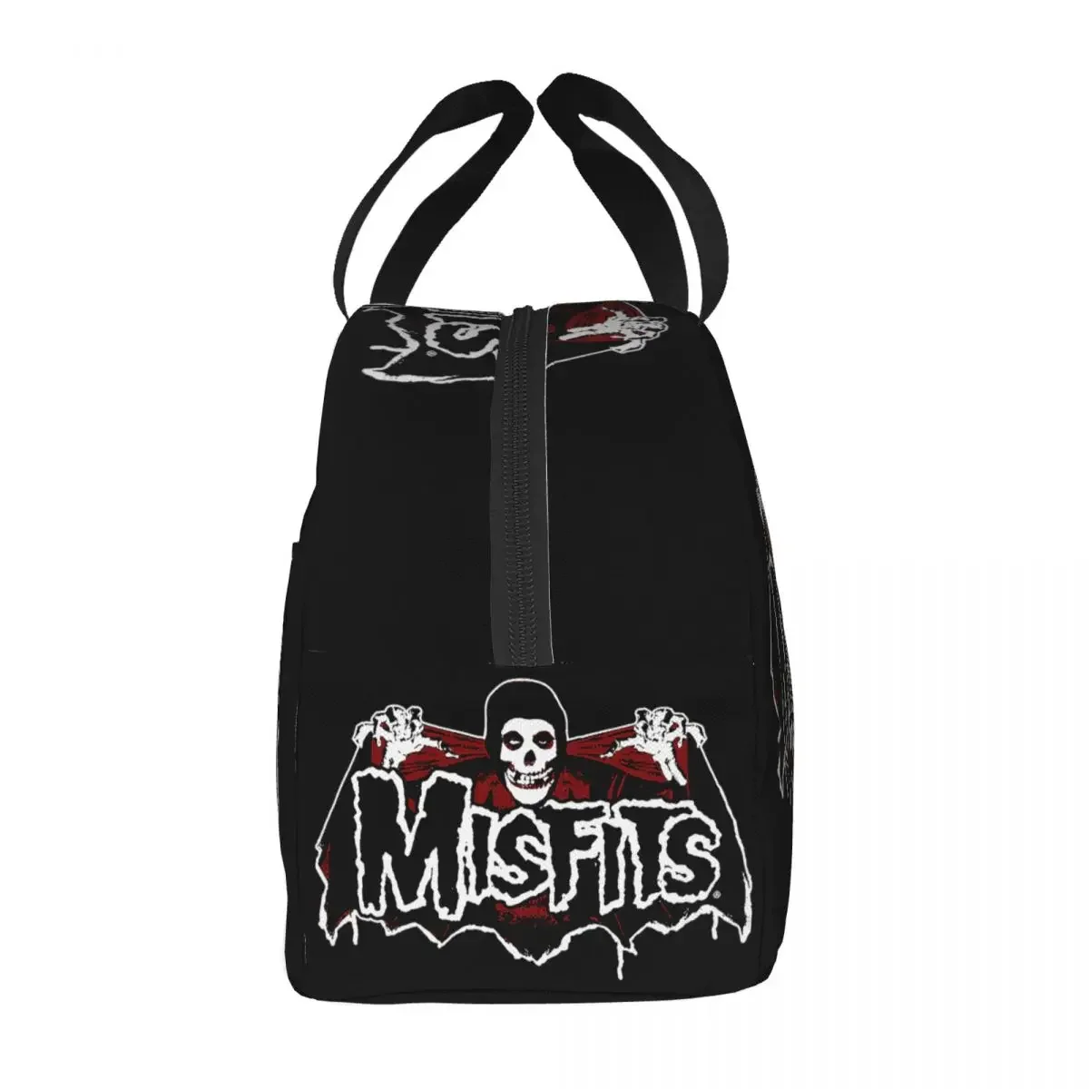 Custom Rock Band Misfits Skull Bat Portable Lunch Boxes Leakproof Heavy  Cooler Thermal Food Insulated  Bag Kids