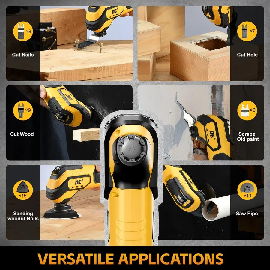 مجموعة أدوات متعددة متأرجحة لبطارية Dewalt 20V Max، 21000 OPM، 6 سرعات، أداة تتأرجح لاسلكية، 23 قطعة من الملحقات، فرشاة