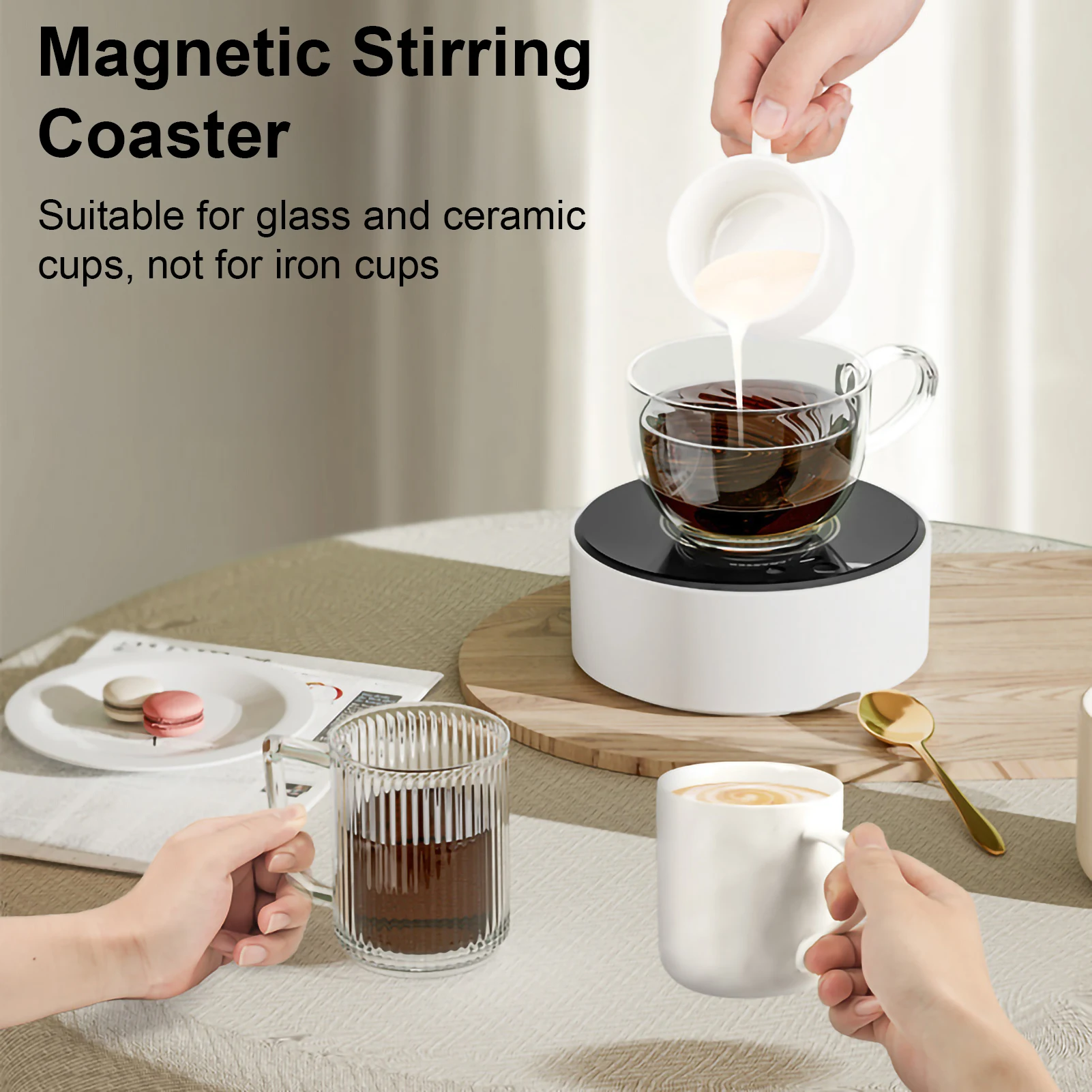 Mini Magnetic Stirrer Creative Coffee and Milk Blender Smart Mixer USB-C Charge Stirring Cup