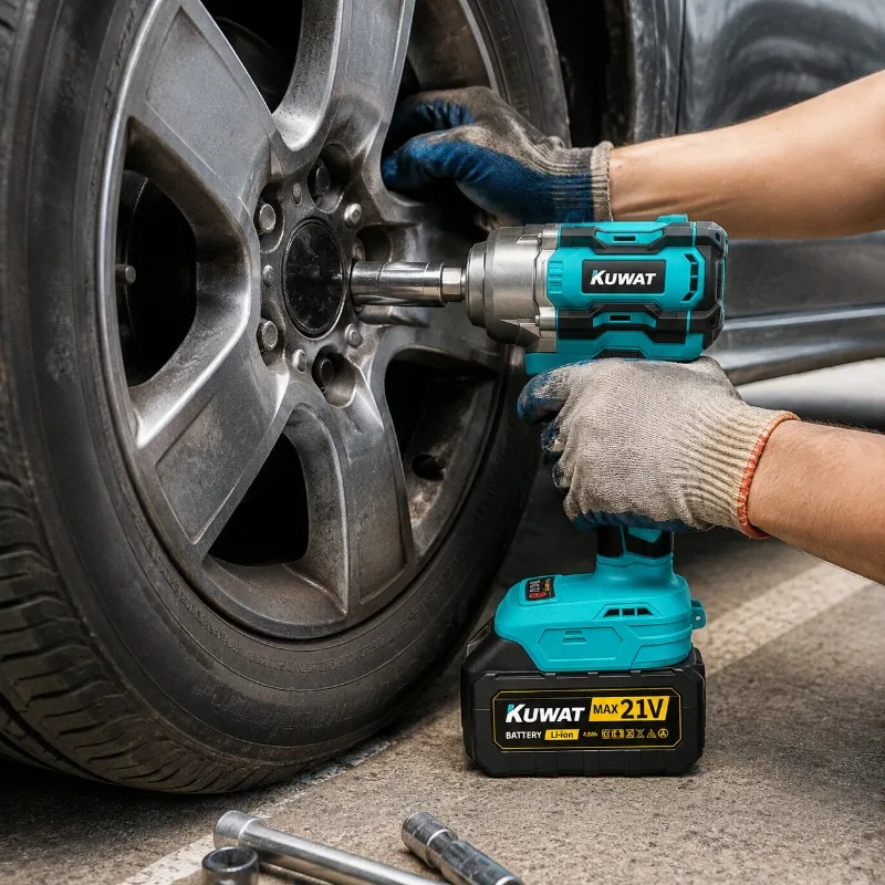 21V Brushless Cordless Impact Wrench Dual Battery Kit For Home Maintenance Repair Powerful Tool Set High Torque Electric Driver