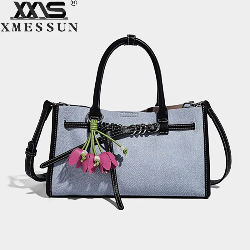 Korean Style Women's Denim Handbag,New Casual High Quality Shoulder Crossbody Bag Ladies Fashion Large Capacity Commuter Bag ins