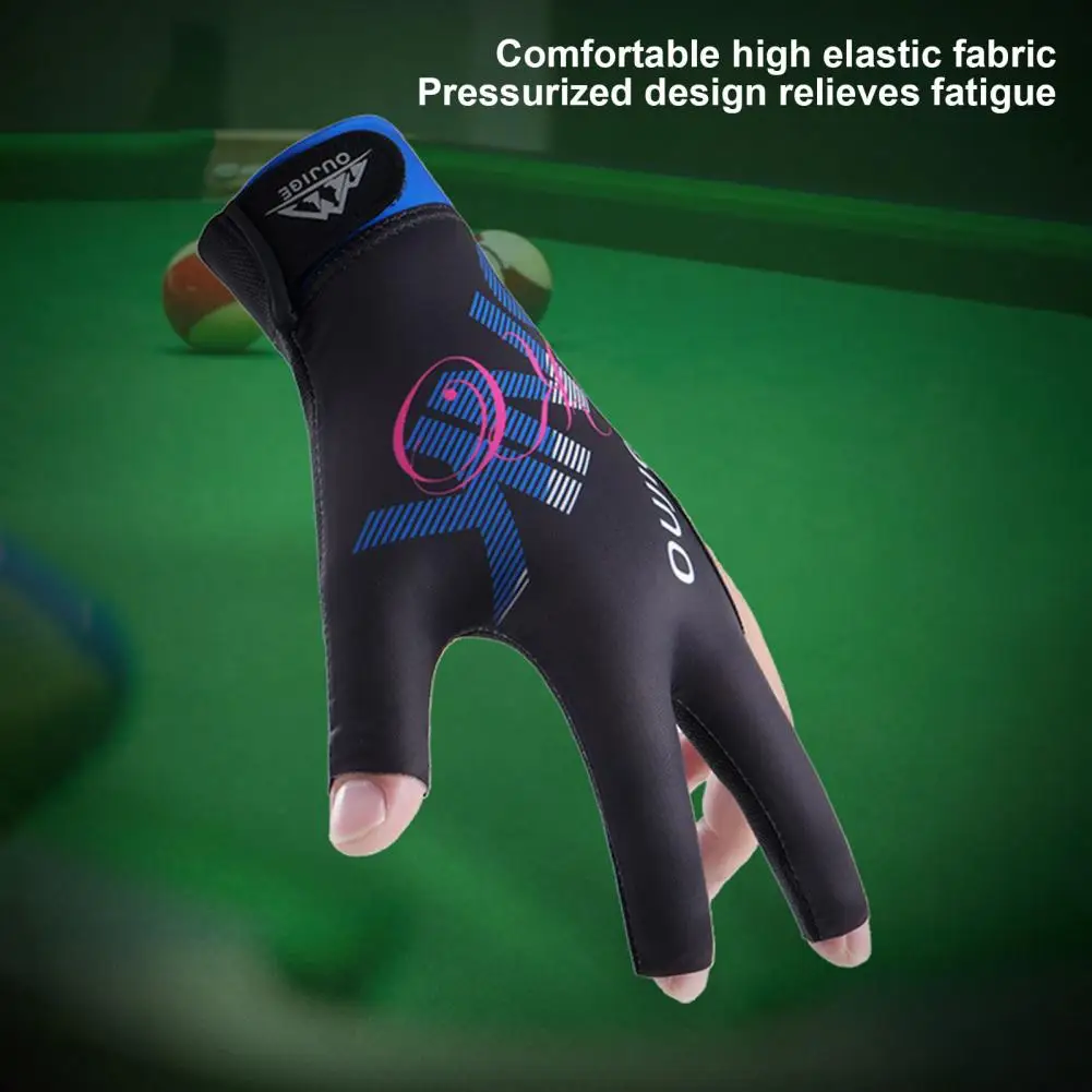 

Перчатки для бильярда, дизайн с 3 пальцами, левая рука, снукерный кий, спортивные перчатки, дышащие эластичные перчатки для бильярда для мужчин и женщин